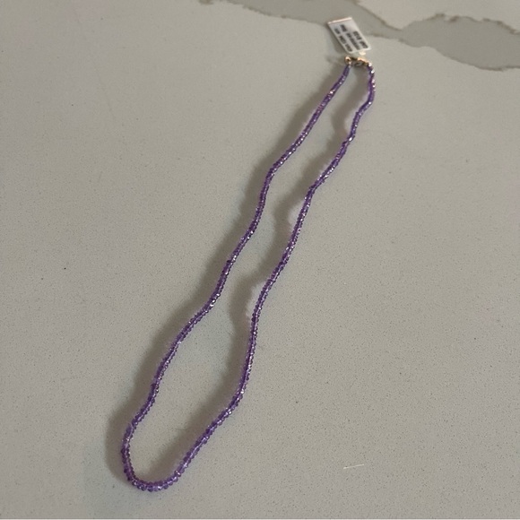 One of a kind faceted Amethyst beaded necklace 15” in length - Picture 4 of 10